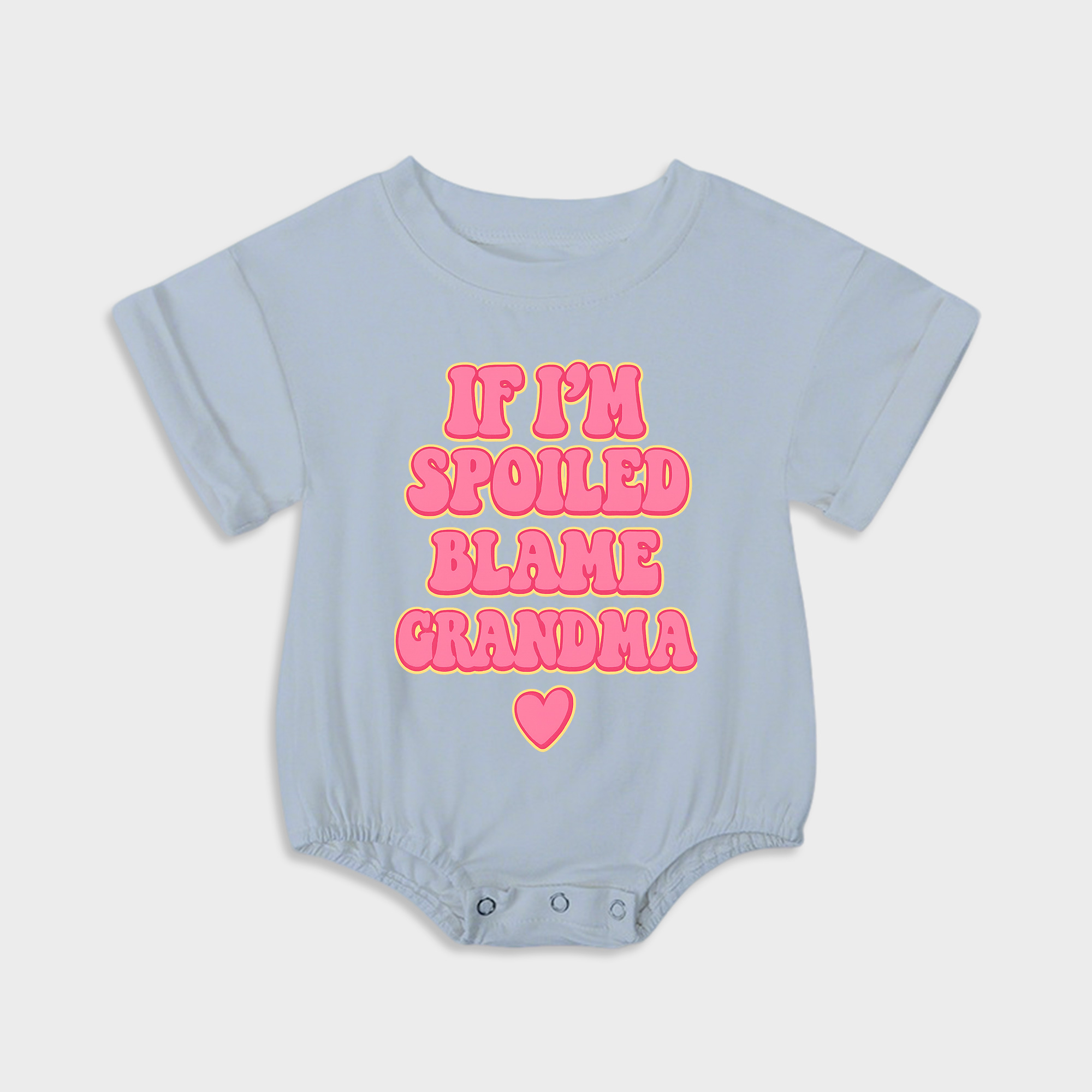 baby onesies - blame grandma short-sleeved triangle onesies light steel blue
