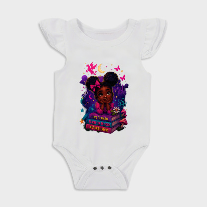 Books Ruffled Triangle Onesies in White Baby onesies