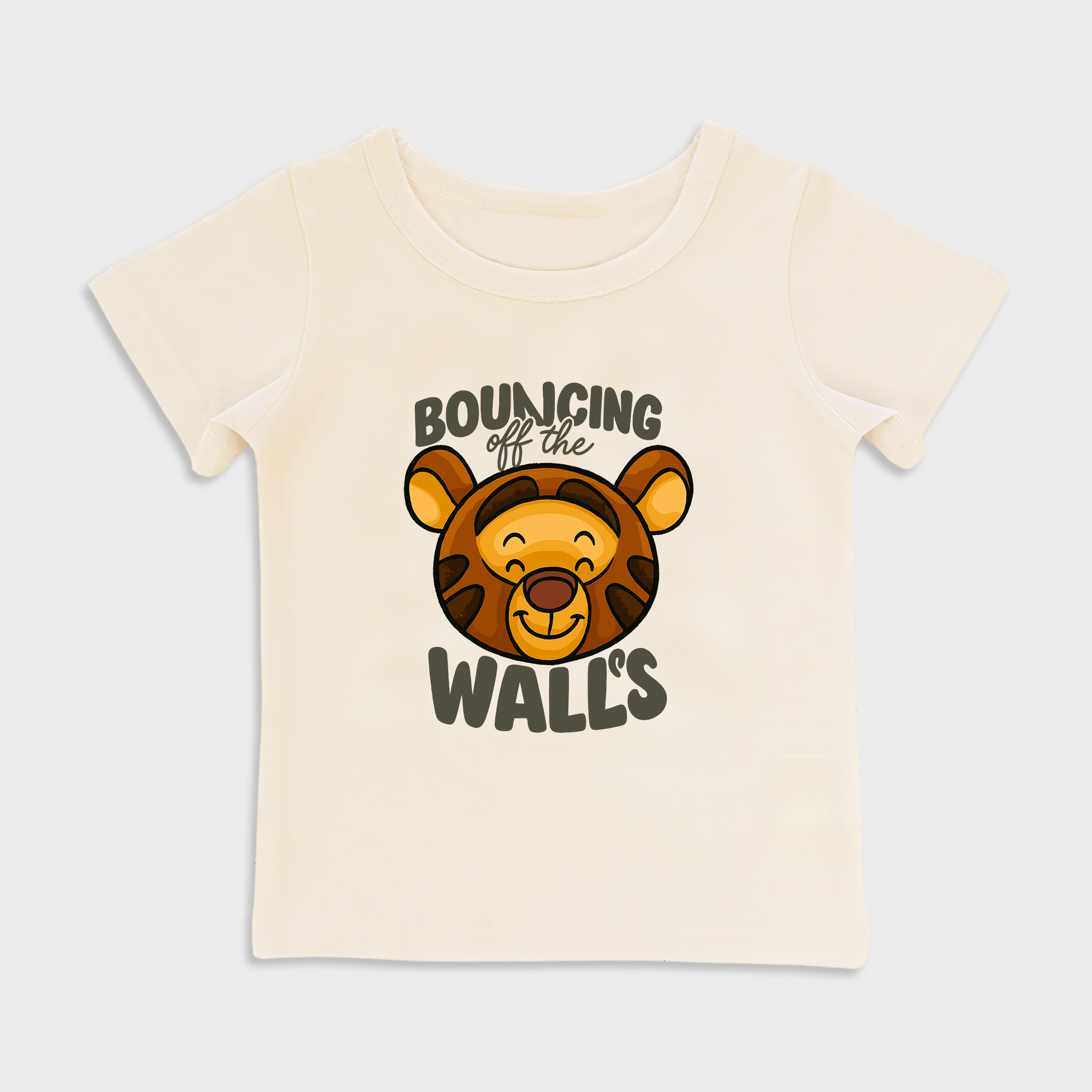 Bouncing Off Walls design Baby shirt in Beige