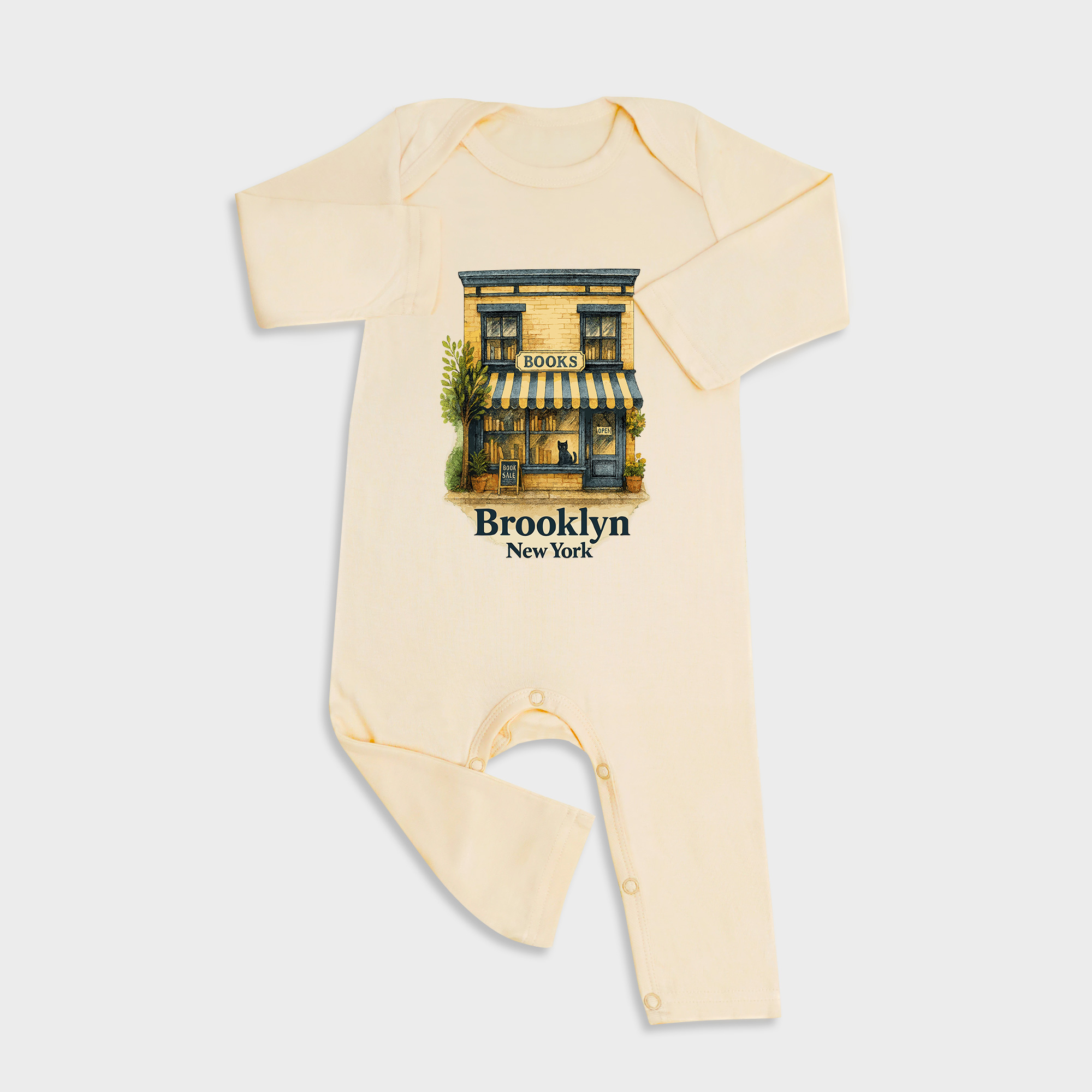 Brooklyn Long Sleeve &Long Leg Jumpsuit Light Yellow