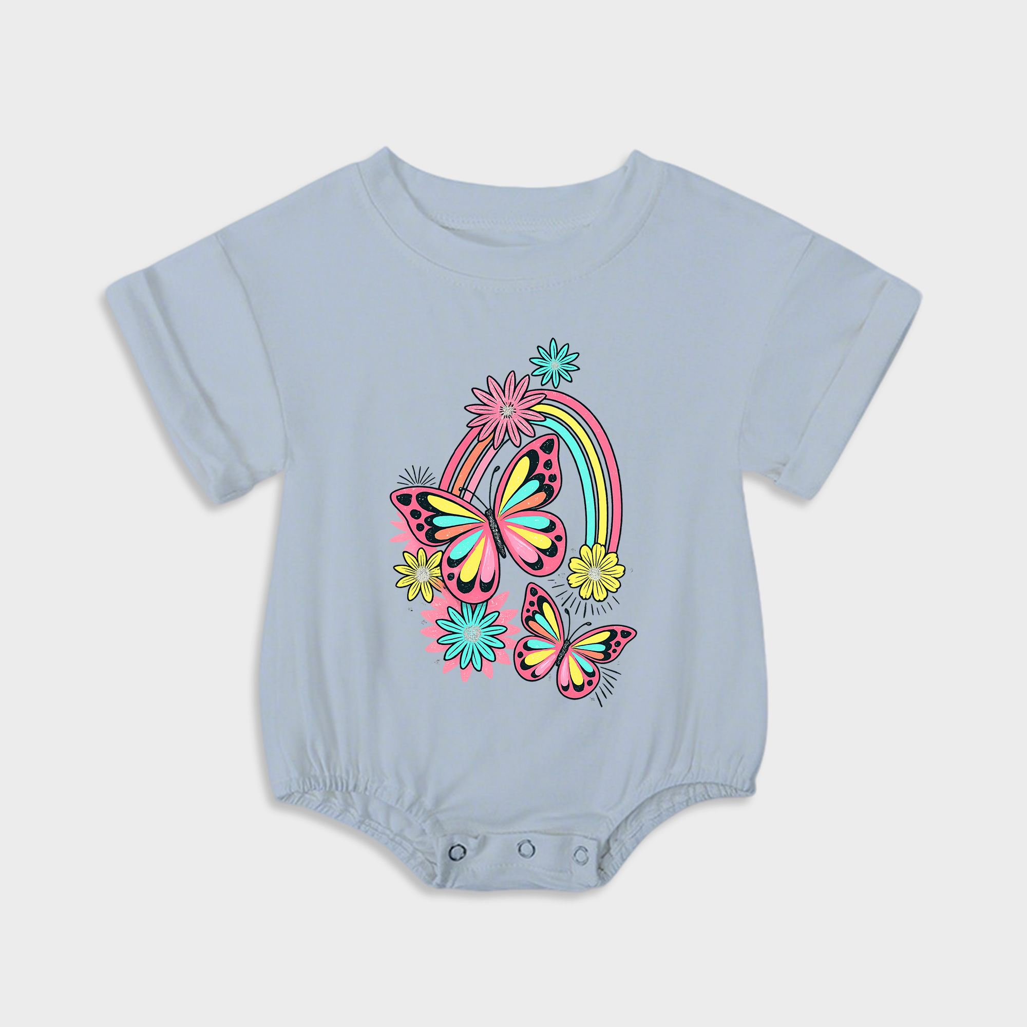 baby onesies - butterfly short-sleeved triangle onesies light steel blue