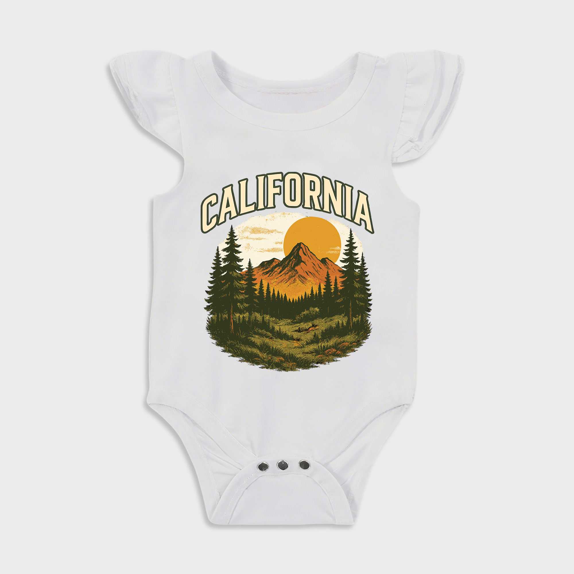 Baby romper - California Ruffled Triangle Romper White
