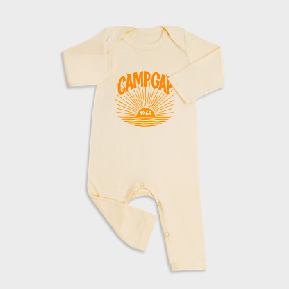 Camp Gap Ringer Long Sleeve &Long Leg Jumpsuit Light Yellow