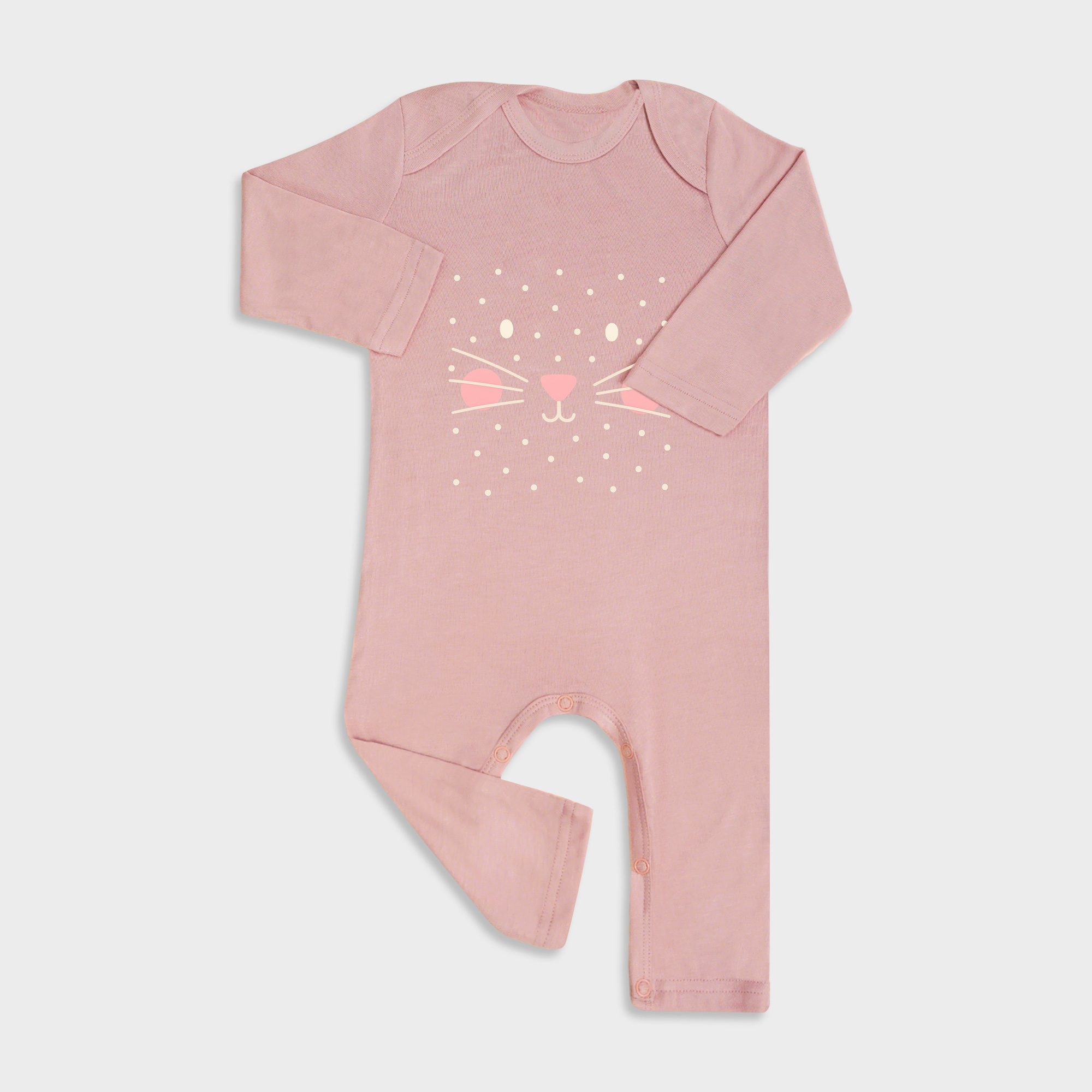 Cat Baby Full Length Snap Rompers