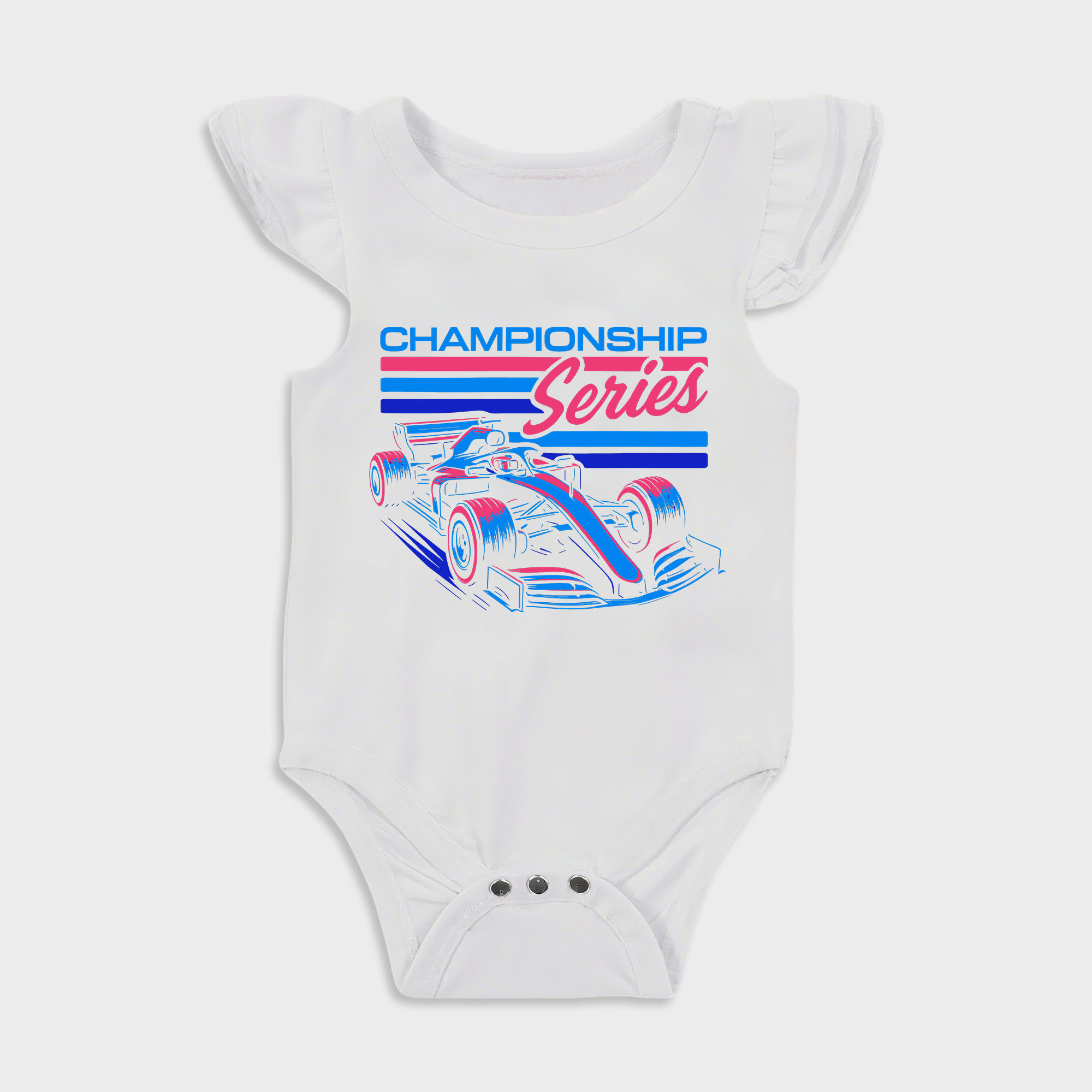 Baby romper - Championship Series Ruffled Triangle Romper White