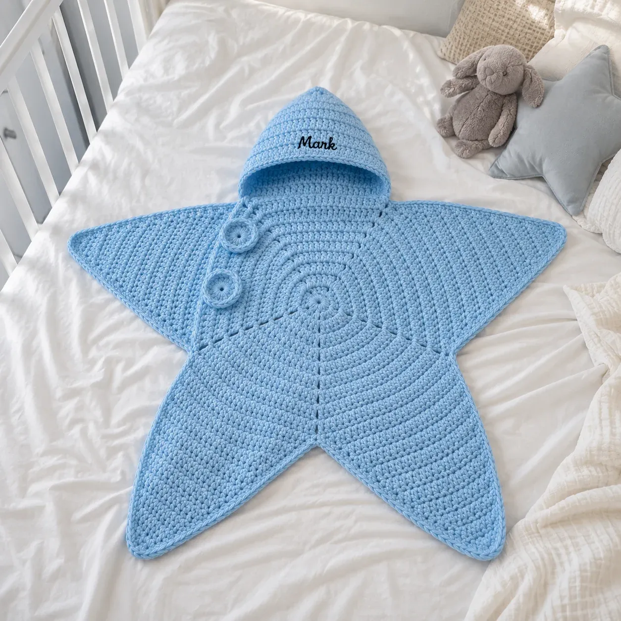 Knitted Starfish Hooded Baby Wrap Outfit