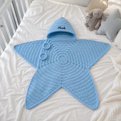 Knitted Starfish Hooded Baby Wrap Outfit