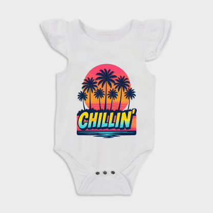 Baby romper - Chillin' Ruffled Triangle Romper White