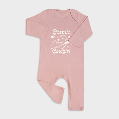 Cosmic Cowgirl Baby Full Length Snap Rompers