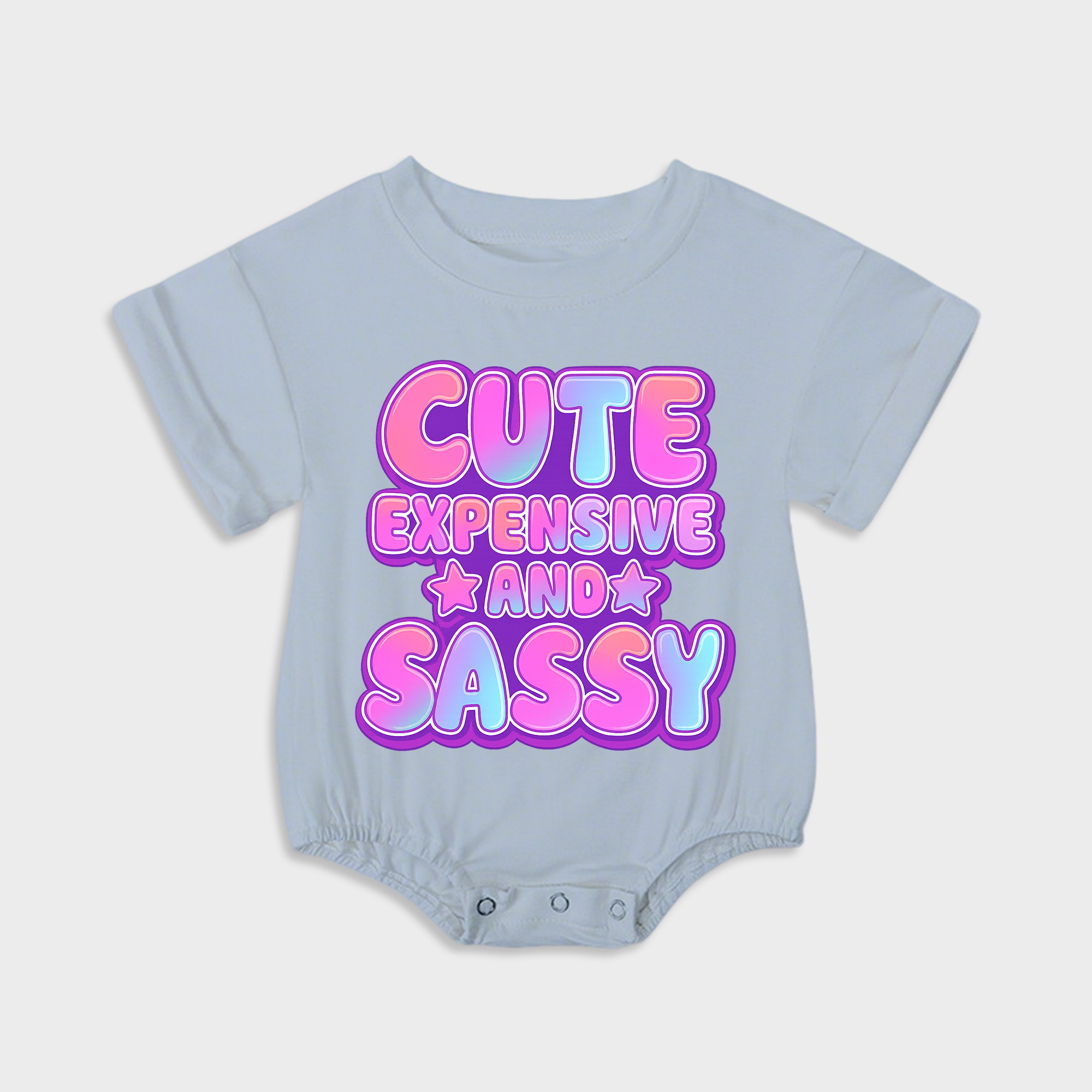 baby onesies - cute short-sleeved triangle onesies light steel blue