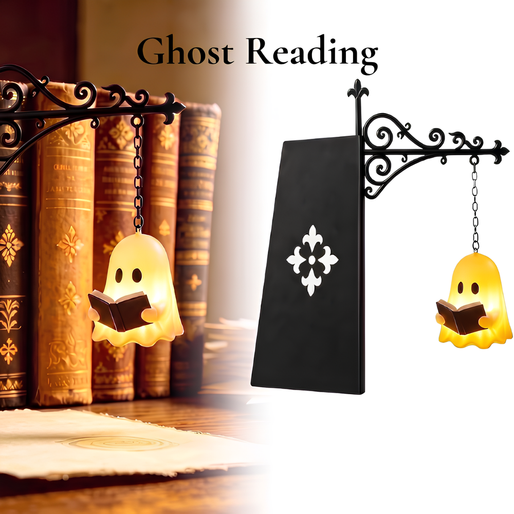 Halloween Ghost Reading Bookend Decor