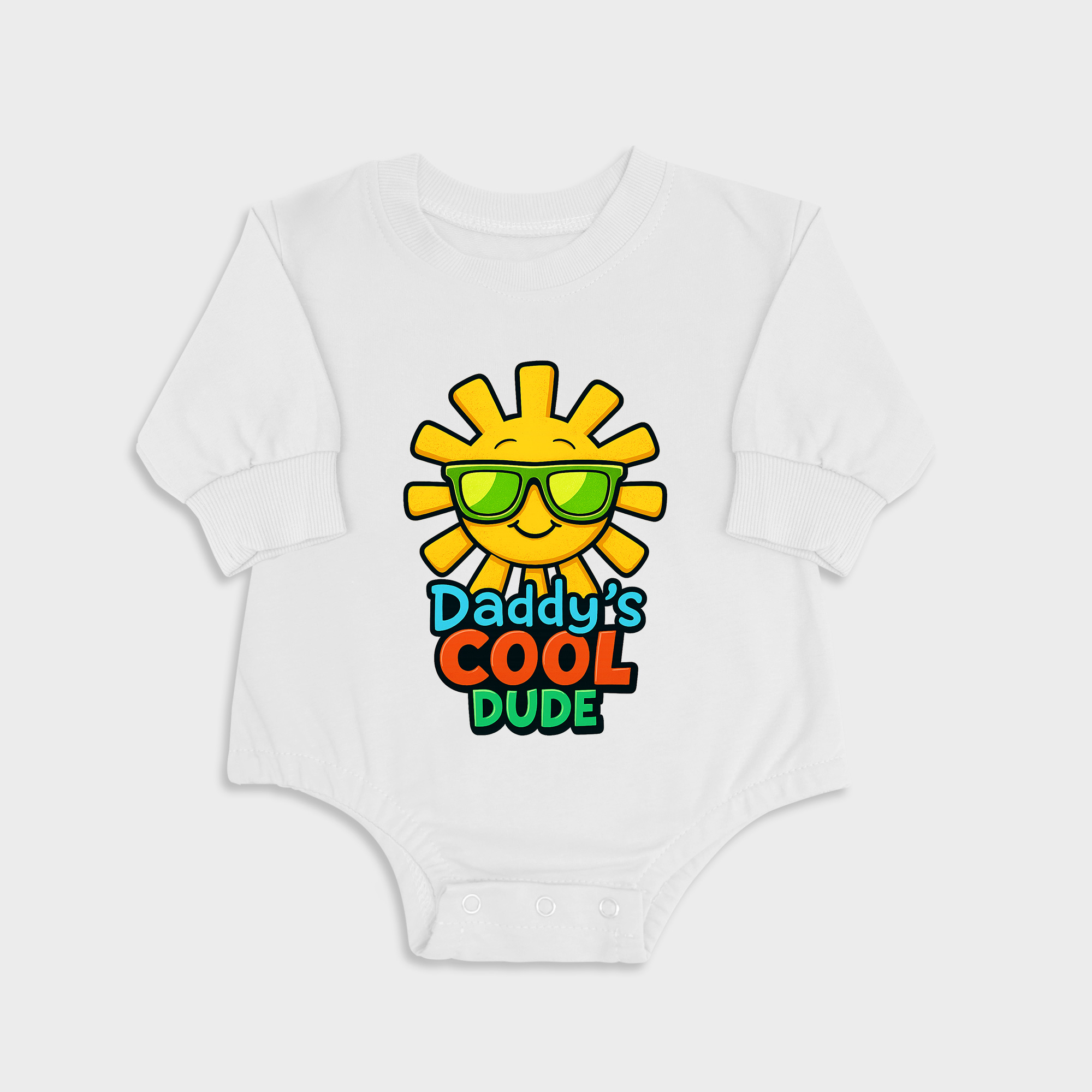 Daddy's Cool Dude White long-sleeved triangle baby onesies