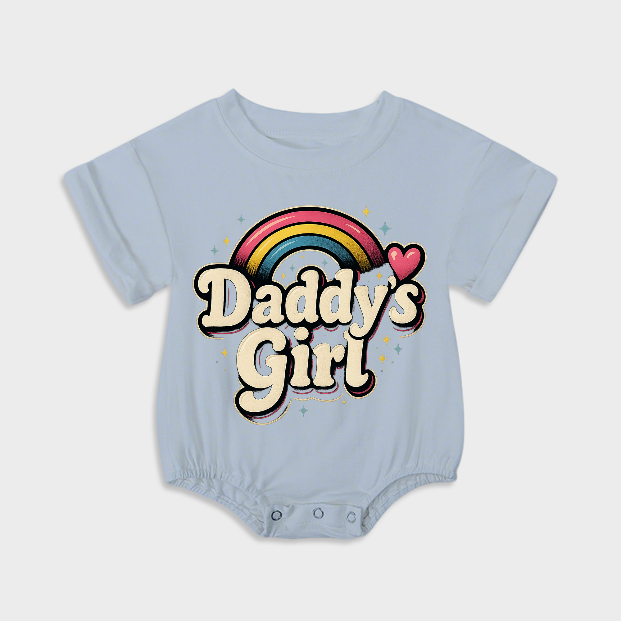 baby onesies - daddy's girl short-sleeved triangle onesies light steel blue