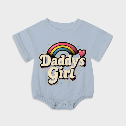 baby onesies - daddy's girl short-sleeved triangle onesies light steel blue