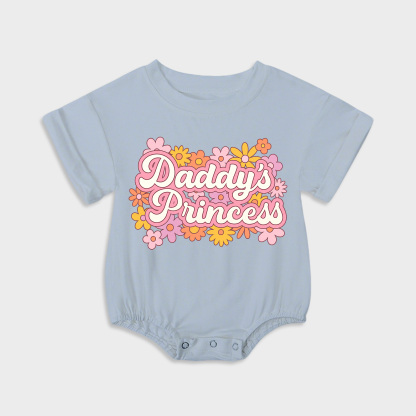 baby onesies - daddy's princess short-sleeved triangle onesies light steel blue