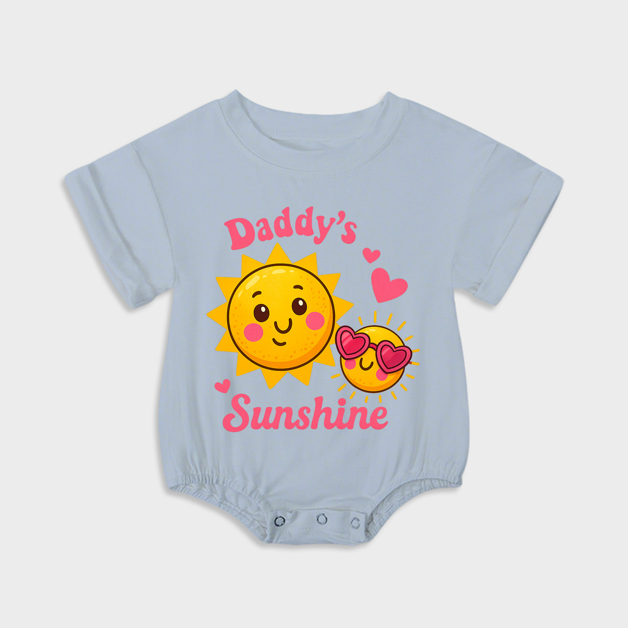 baby onesies - daddy's sunshine short-sleeved triangle onesies light steel blue