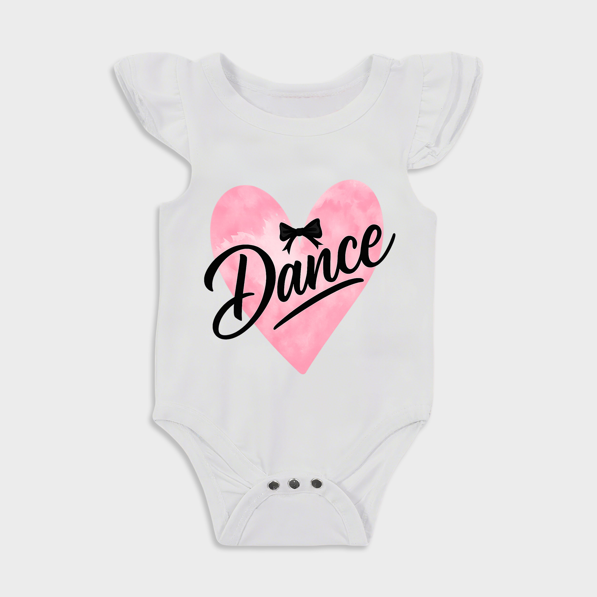 Dance Heart Ruffled Triangle Onesies in White Baby onesies