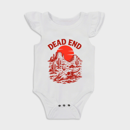 Baby romper - Desert Landscape Ruffled Triangle Romper White