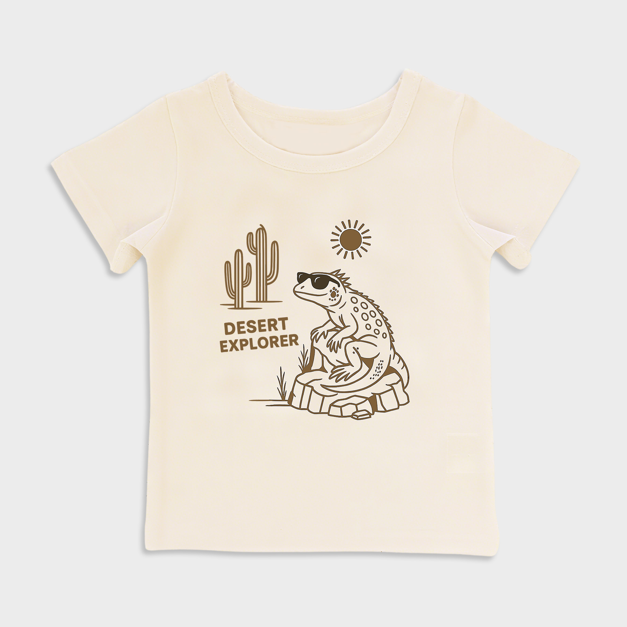baby shirts desert lizard kids' t shirt, toddler top beige