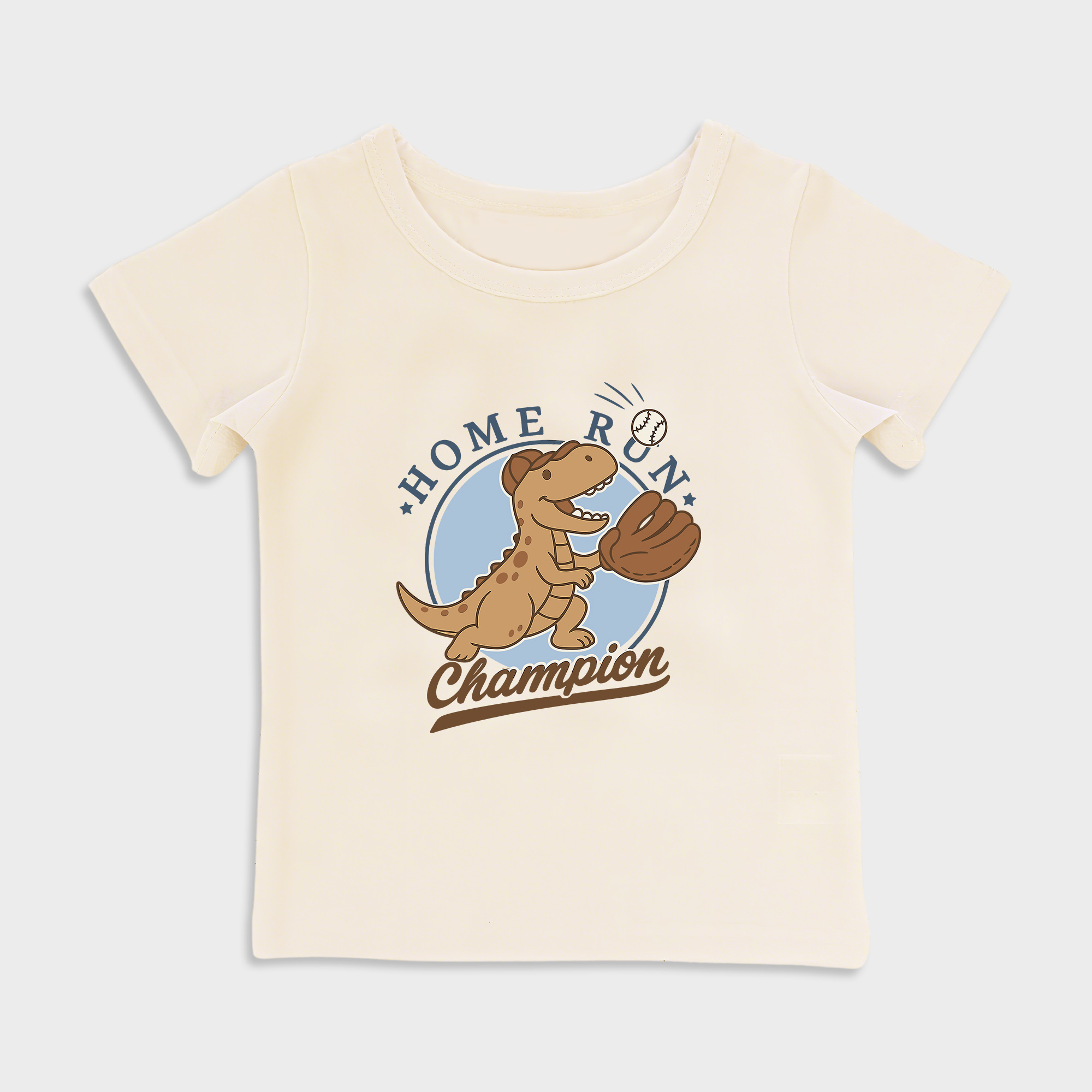 baby shirts dinosaur baseball kids' t shirt, toddler top beige