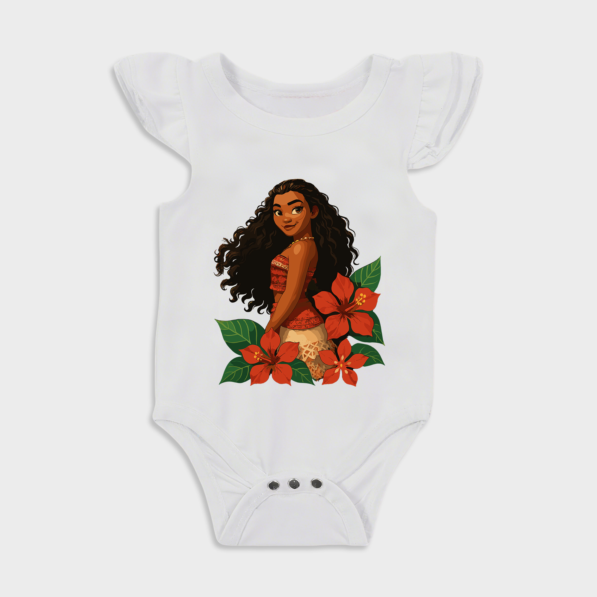 Baby romper with Disney Moana design in White