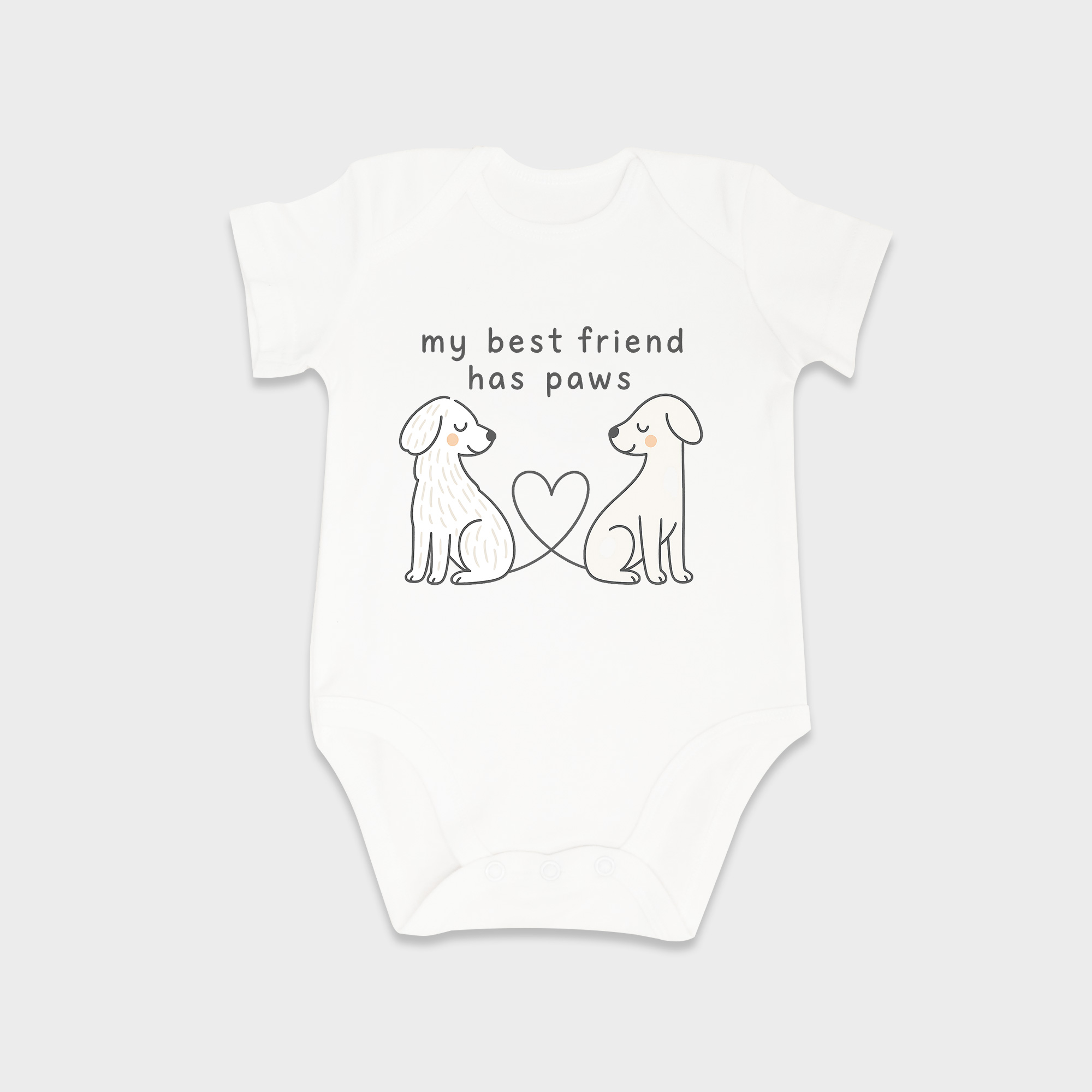 Dog Best Friend baby onesies in White