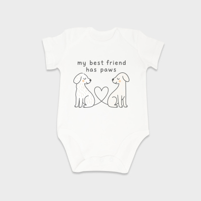 Dog Best Friend baby onesies in White