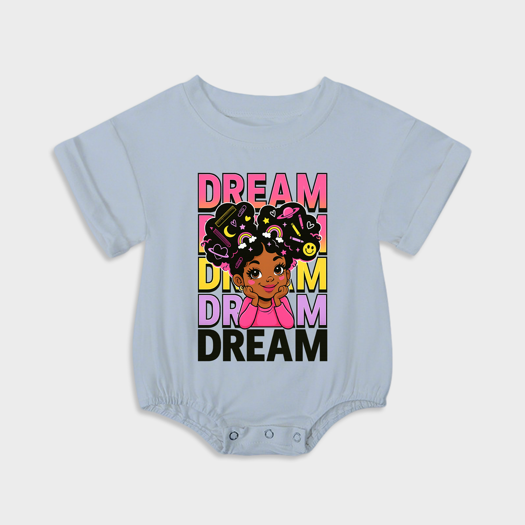 baby onesies - dream short-sleeved triangle onesies light steel blue