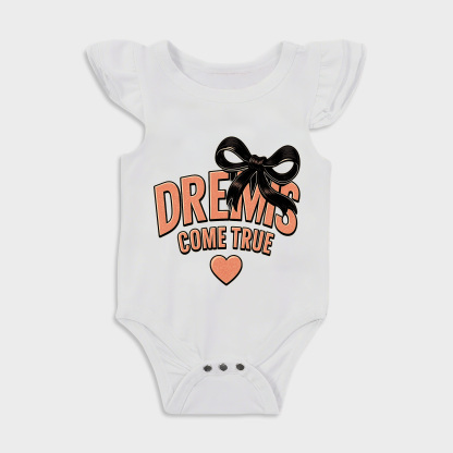 Dreams Ruffled Triangle Onesies in White Baby onesies