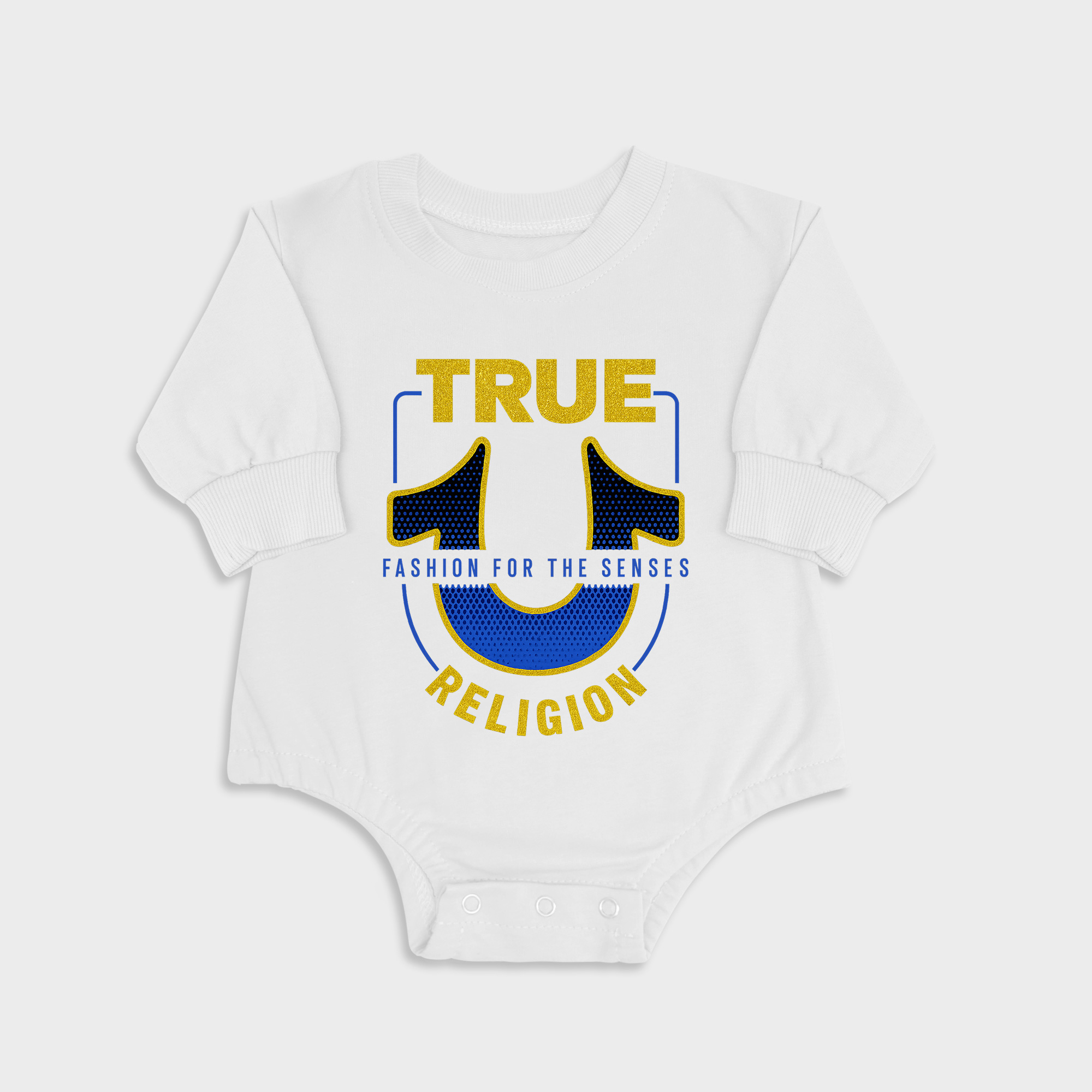Fashion For The Senses White long-sleeved triangle baby onesies