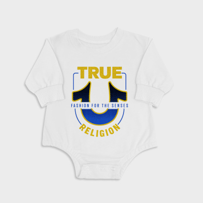 Fashion For The Senses White long-sleeved triangle baby onesies