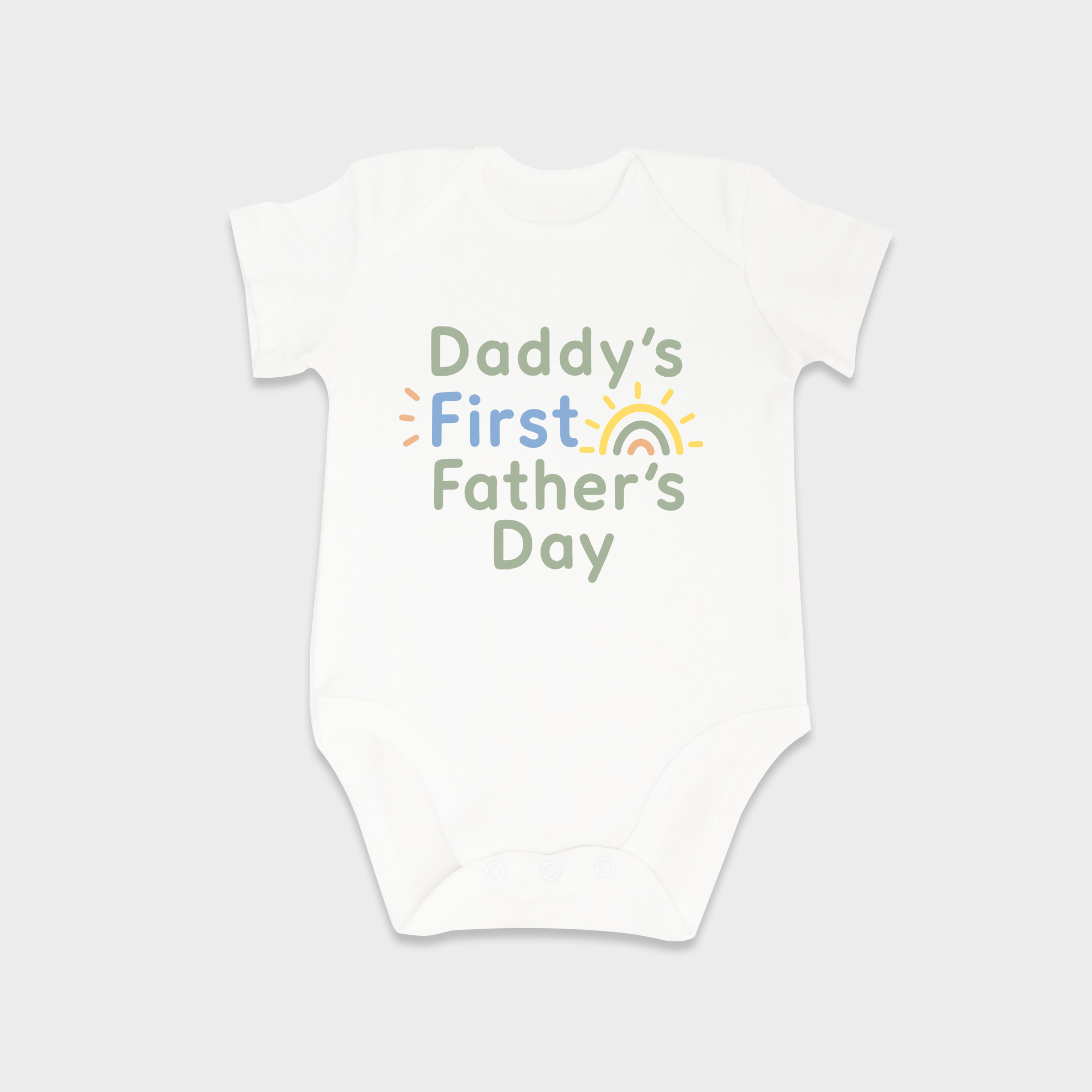 First Father's Day baby onesies in White