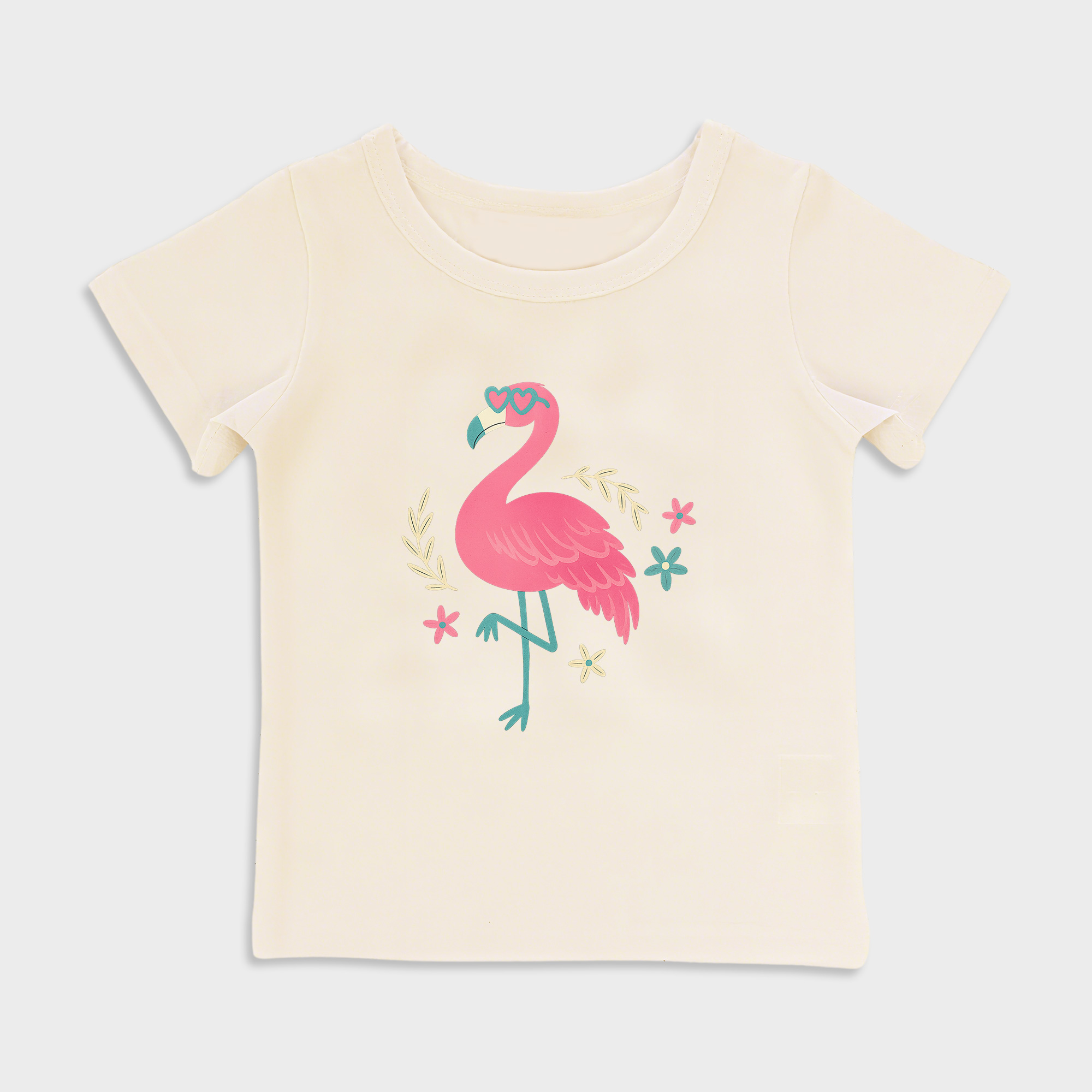 baby shirts Flamingo-Kids' T-Shirt, Toddler Top Beige