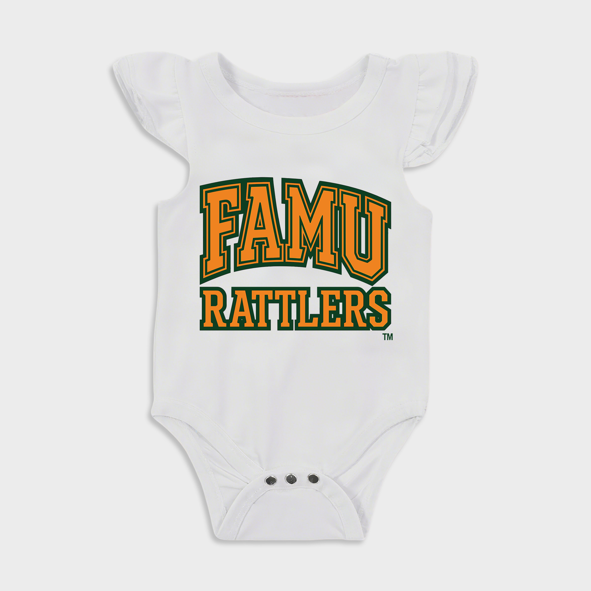 Baby romper with Florida A&m University design in White