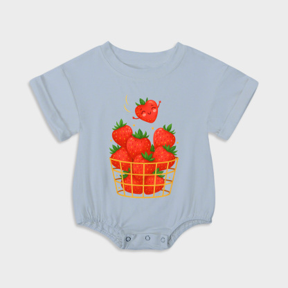 baby onesies - flutter short-sleeved triangle onesies light steel blue