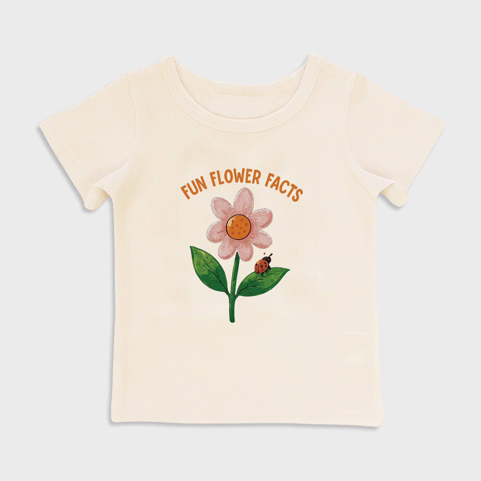 Fun Flower Facts design Baby shirt in Beige