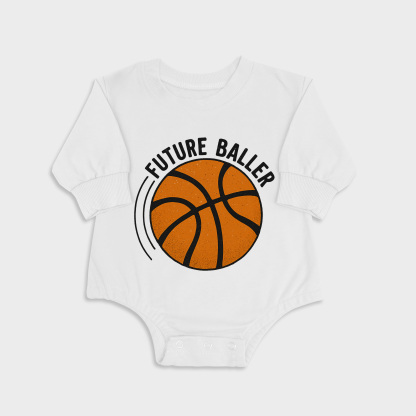 Future Baller White long-sleeved triangle baby onesies