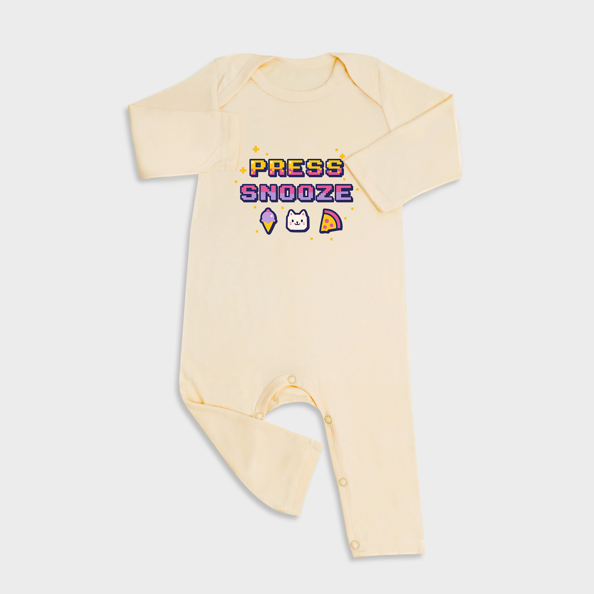 Baby romper featuring Gamer design in Light Yellow