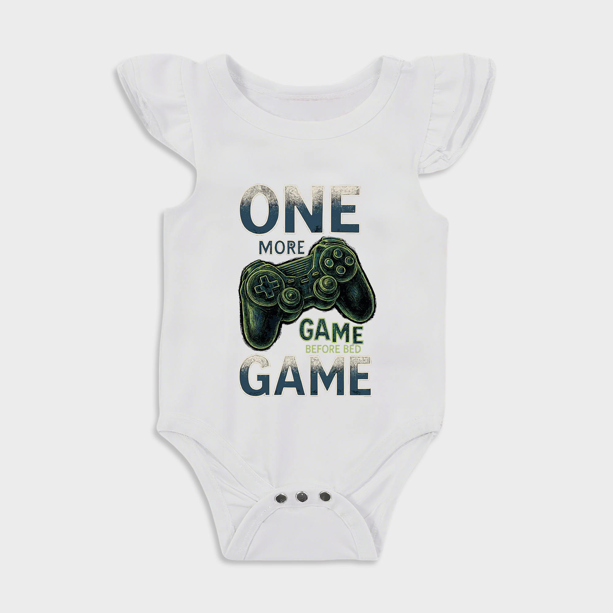 Baby romper - Gamer Ruffled Triangle Romper White