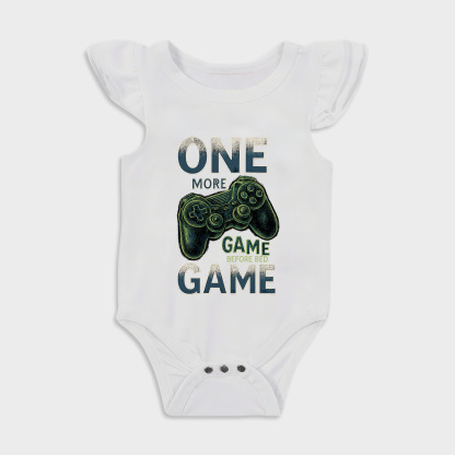 Baby romper - Gamer Ruffled Triangle Romper White