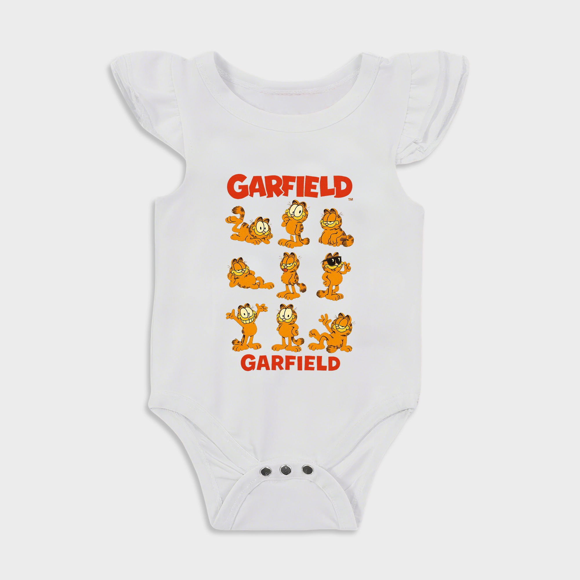 Baby romper with Garfield design in White