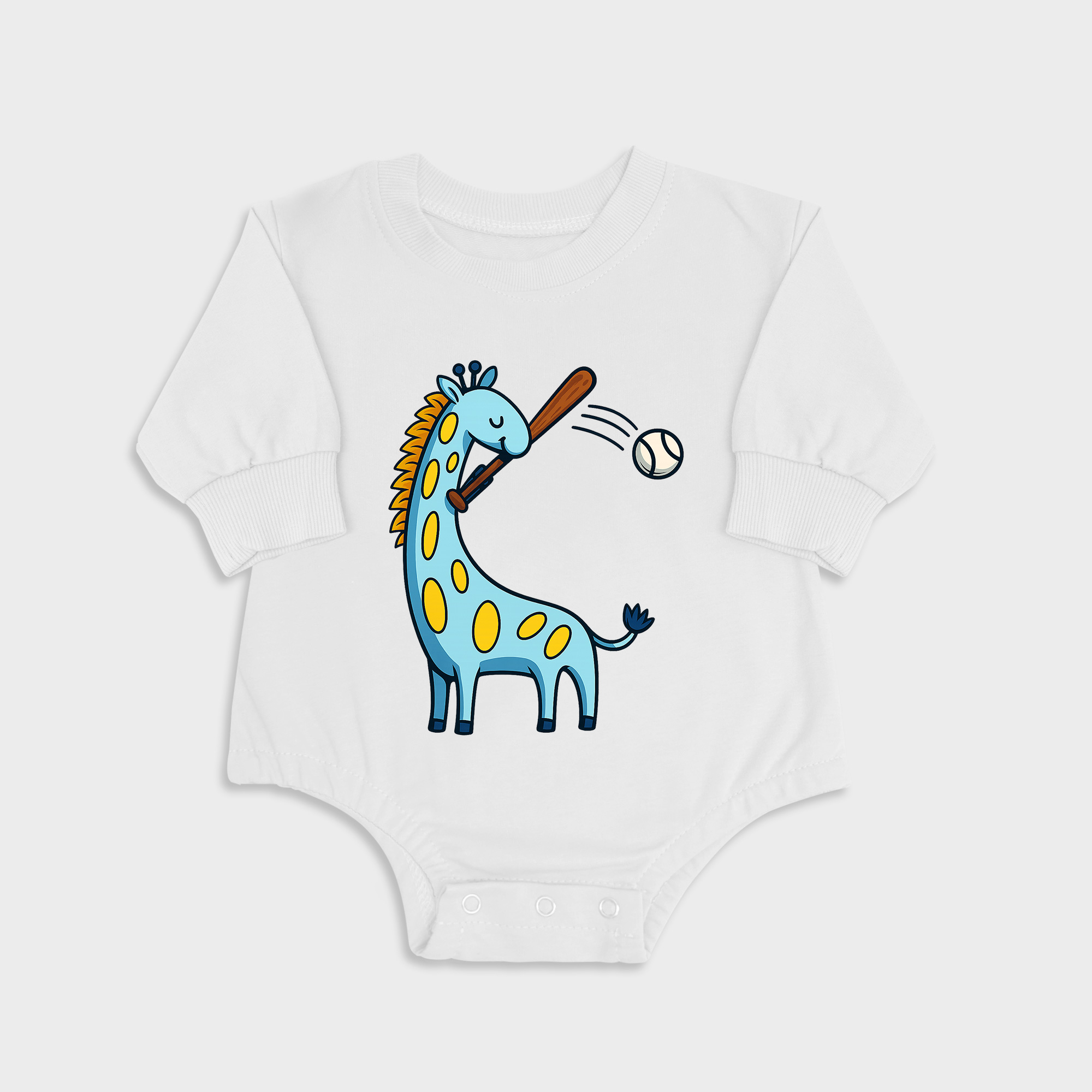 Giraffe White long-sleeved triangle baby onesies
