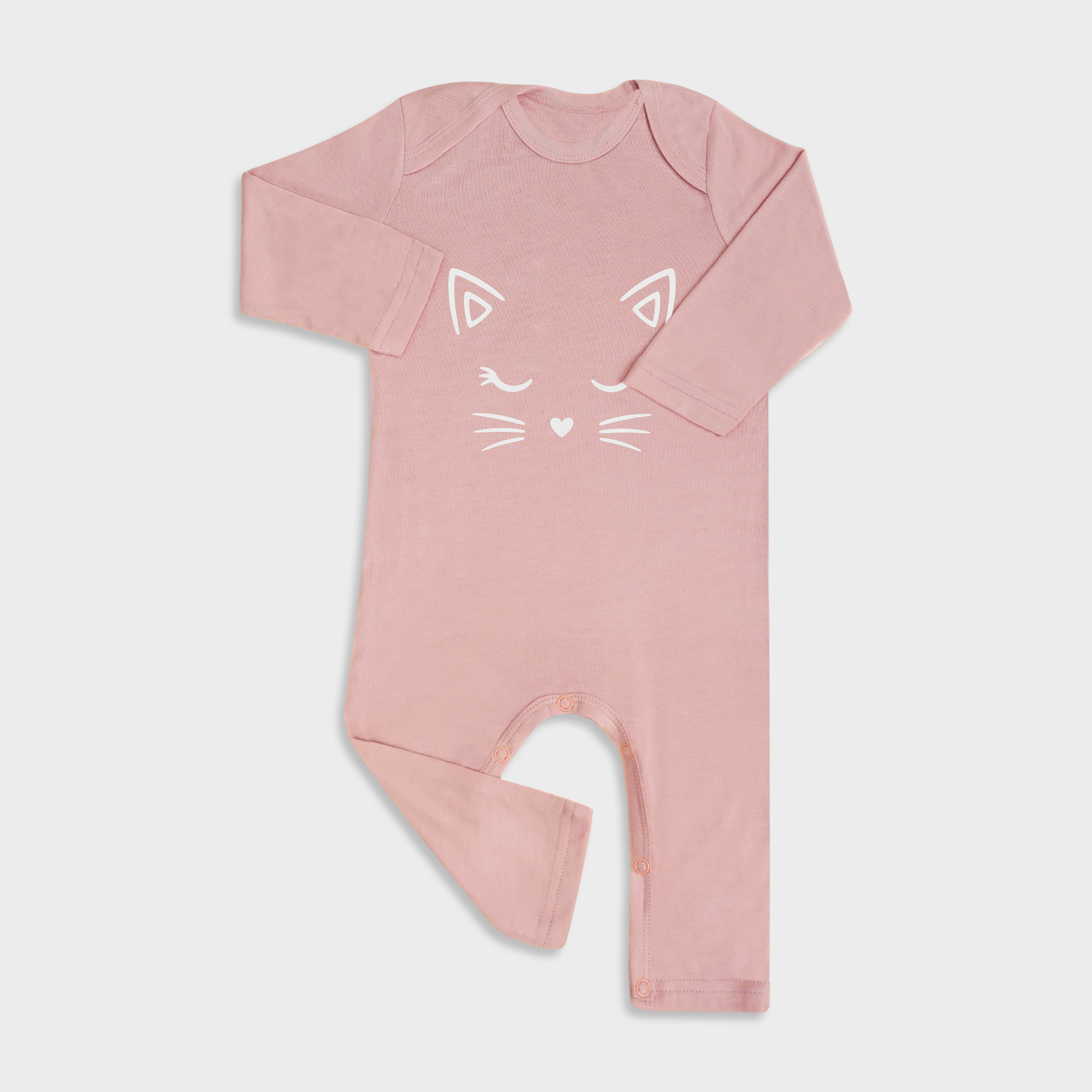 Glitter Cat Baby Full Length Snap Rompers