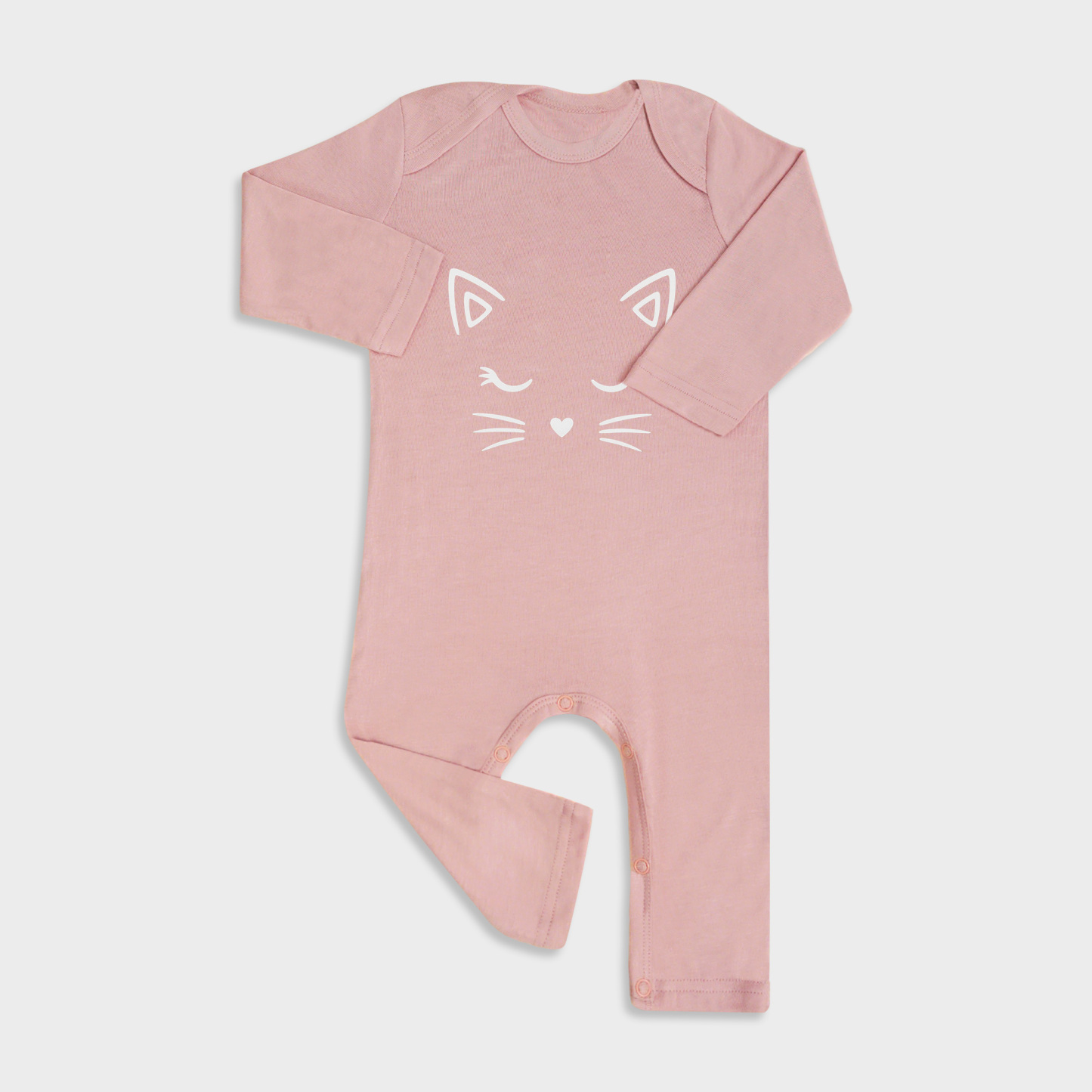 Glitter Cat Baby Full Length Snap Rompers