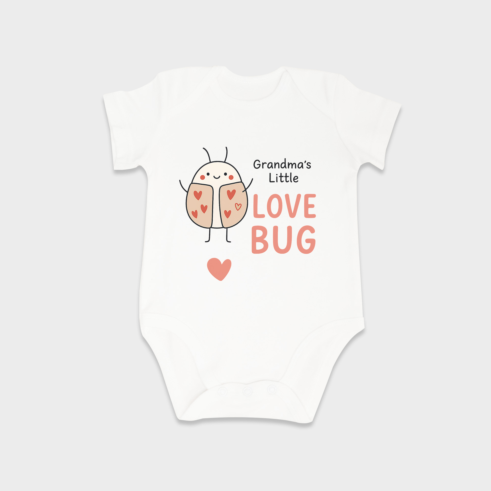 Grandma's Little Love Bug baby onesies in White
