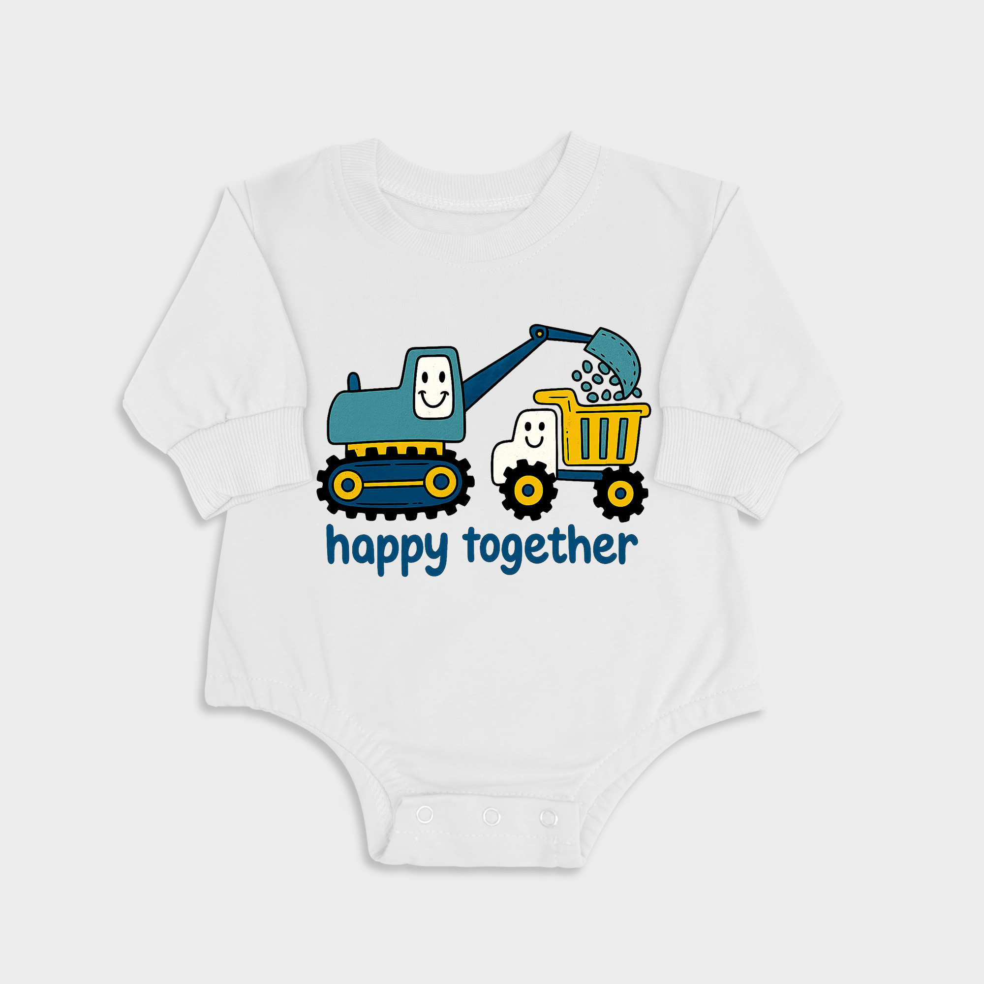 Happy Together White long-sleeved triangle baby onesies