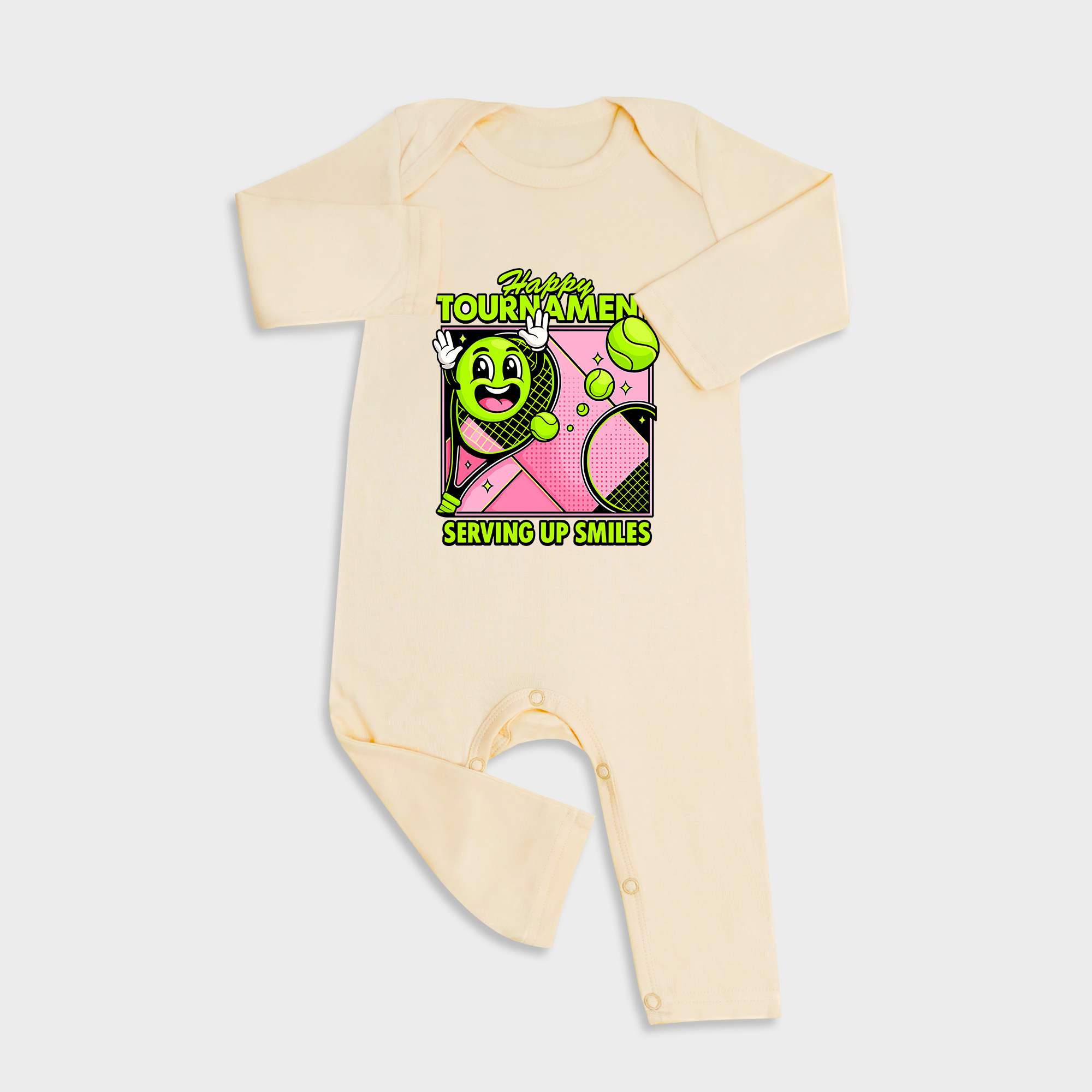 Happy Tournament Long Sleeve &Long Leg Jumpsuit Light Yellow