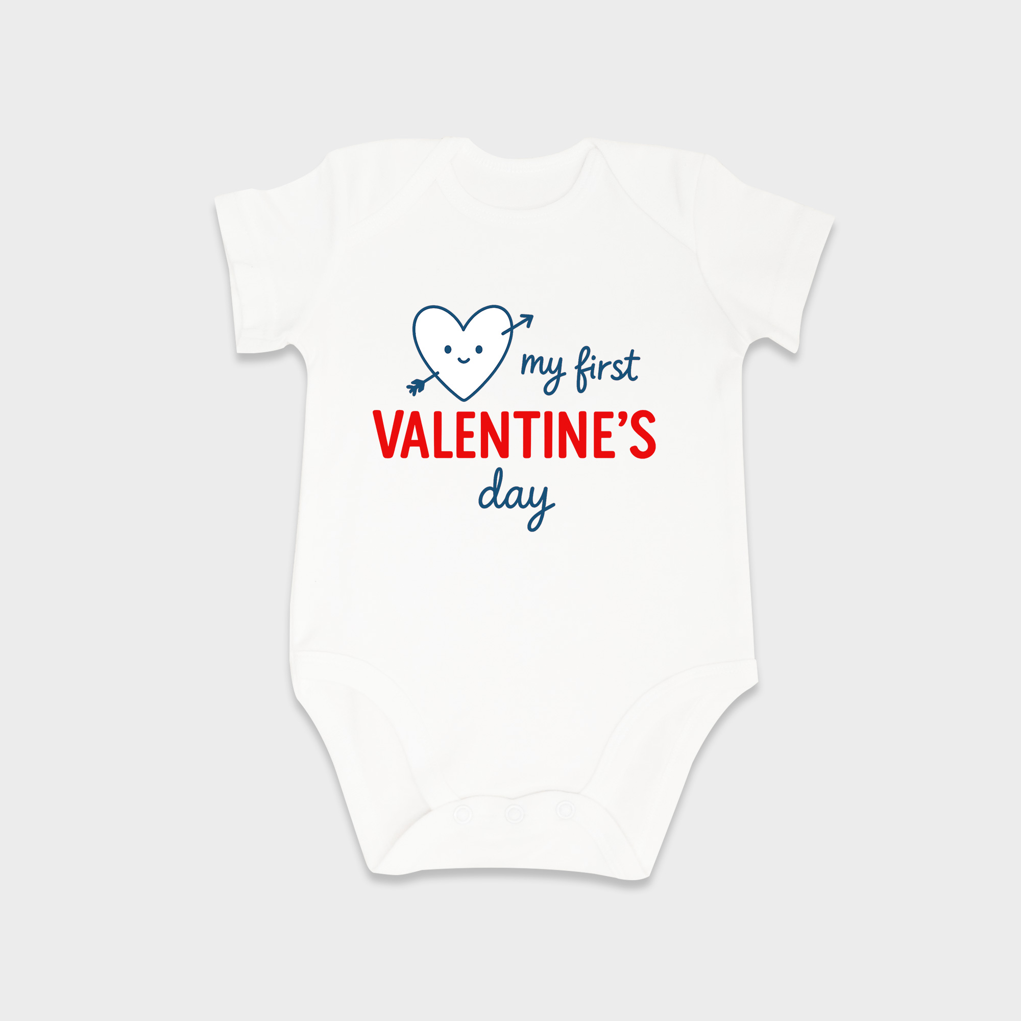Heart Valentine's Day baby onesies in White