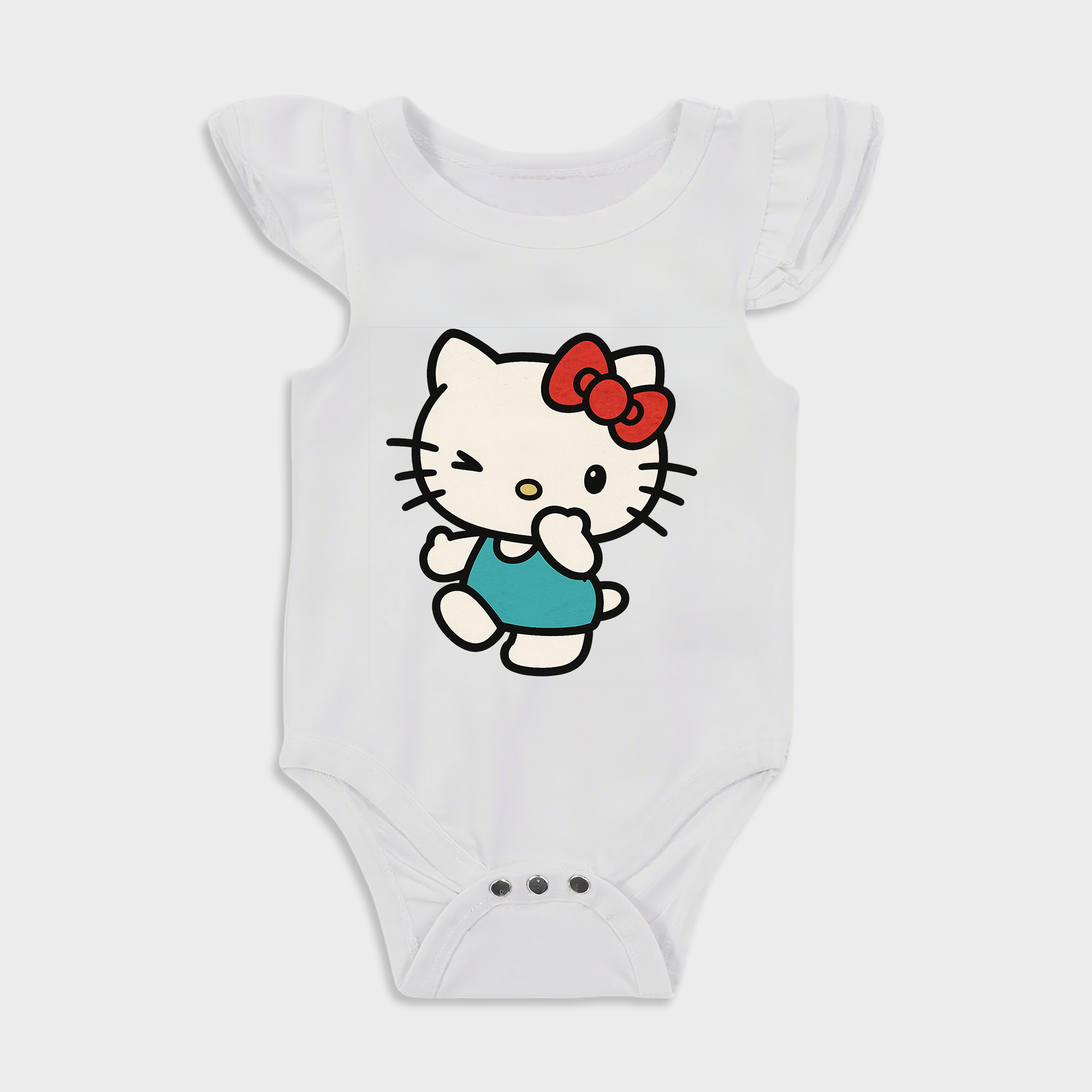 Baby romper with Hello Kitty design in White