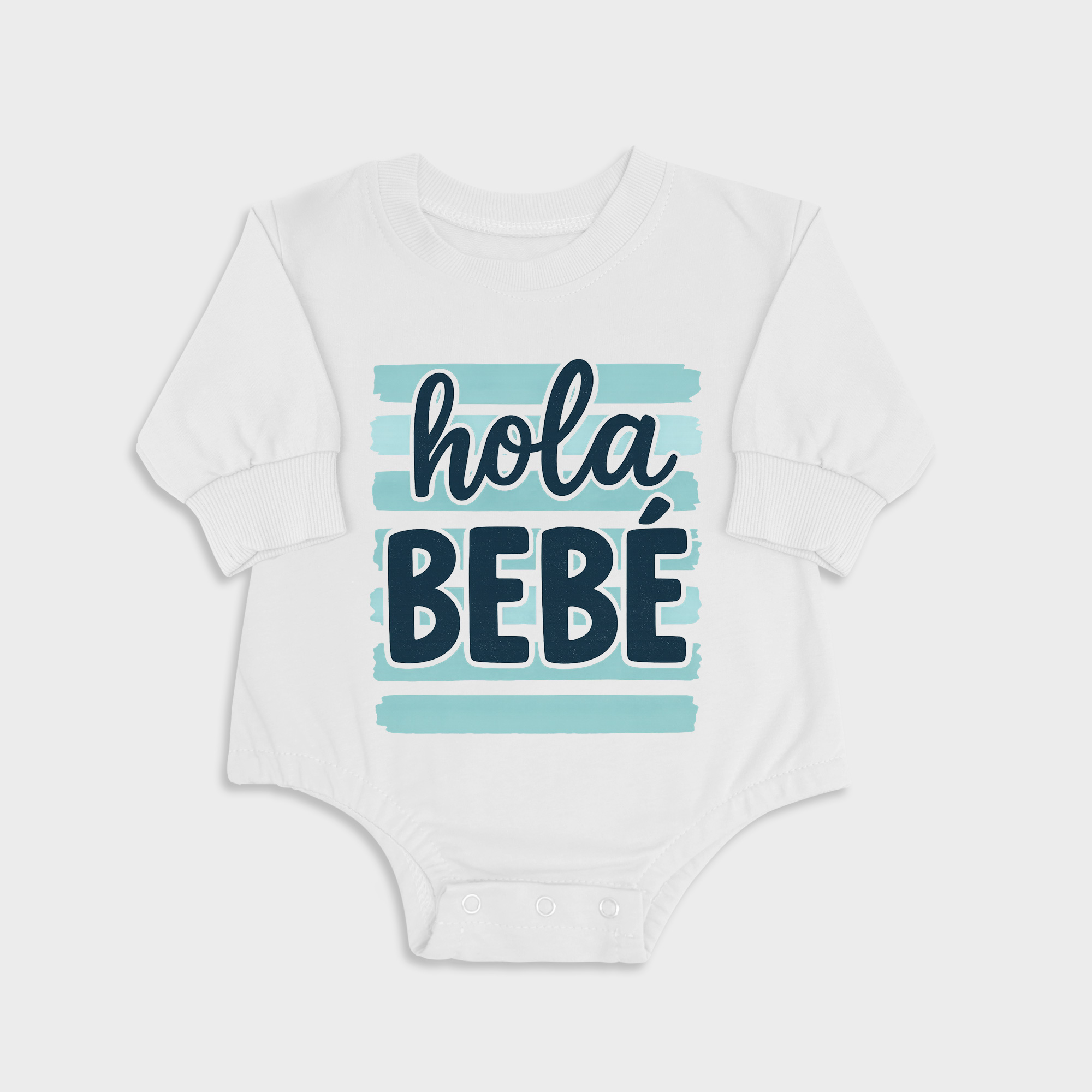 Hola Best White long-sleeved triangle baby onesies